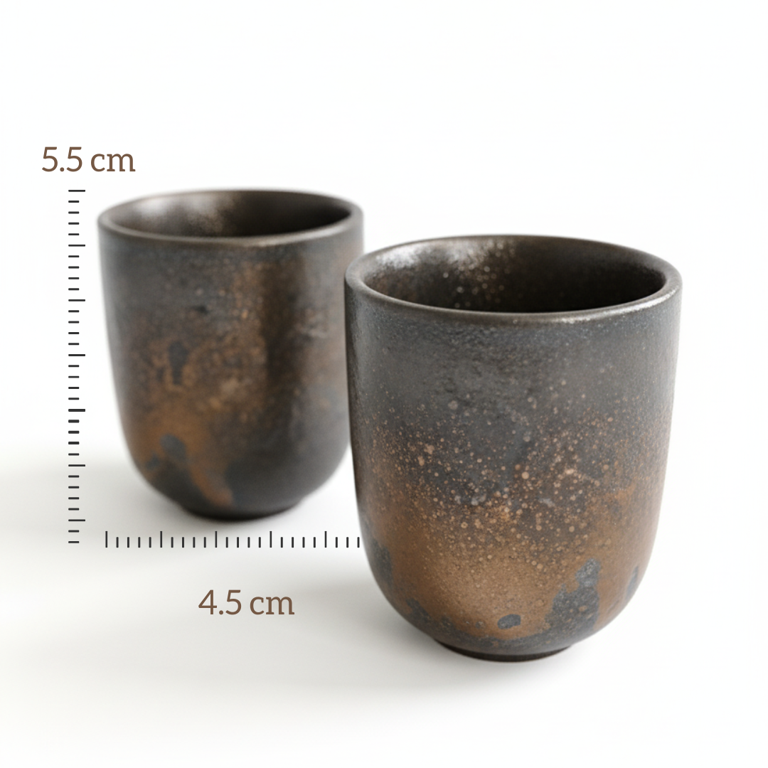 Alba - Two ceramic cups with measurement markings.